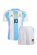 Argentinië Lionel Messi #10 Babytruitje Thuis tenue Kind Copa America 2024 Korte Mouw (+ Korte broeken)